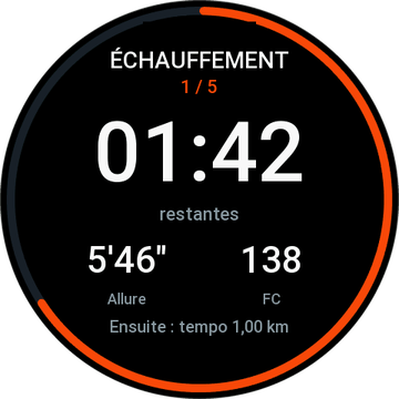 La séance sur une montre Amazfit avec RUNESIS Sport
