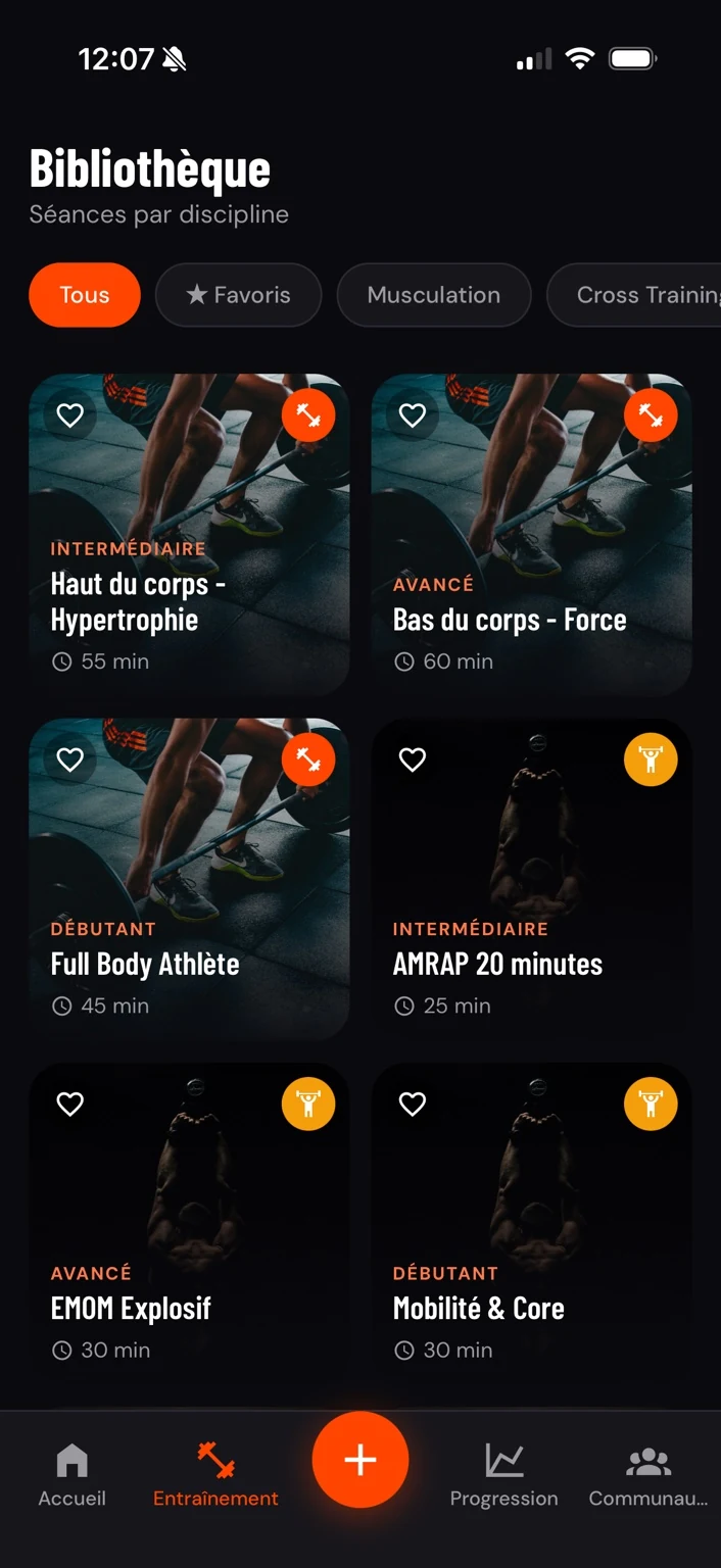 RUNESIS Training — Bibliothèque de séances